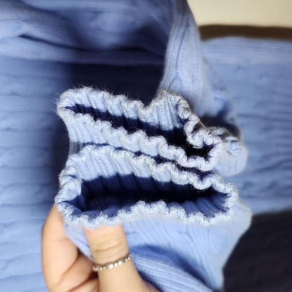 Vintage Ralph Lauren Sport periwinkle blue cable knit sweater crewneck preppy - Picture 4 of 8